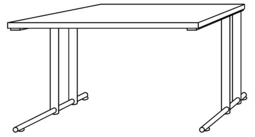 Schreibtisch Terra Nova mit C-Fußgestell, Breite x Tiefe 1200 x 800 mm, Platte Ahorn Technische Zeichnung 1 L