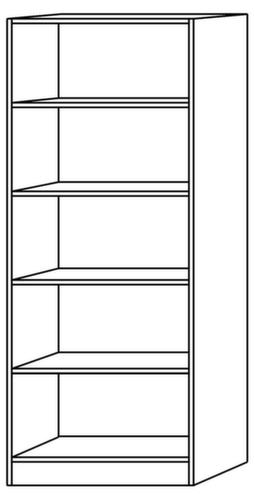 Büroregal Sina mit Rückwand, Breite 800 mm, 5 OH, Ahorn Technische Zeichnung 1 L