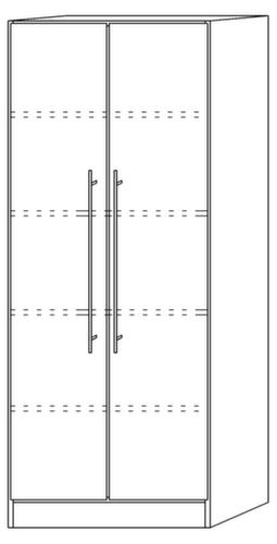 Flügeltürenschrank Sina, 5 Ordnerhöhen, Nussbaum/Nussbaum Technische Zeichnung 1 L