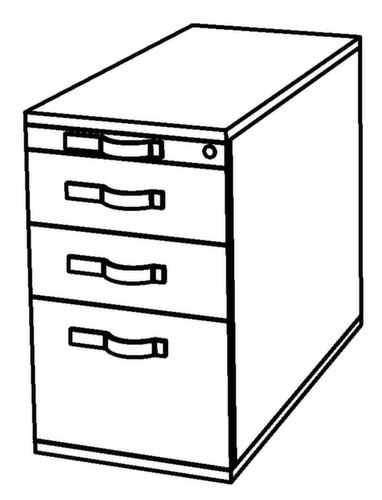 Standcontainer Up and Down mit HR-Auszug, 2 Schublade(n), Buche/Buche Technische Zeichnung 1 L