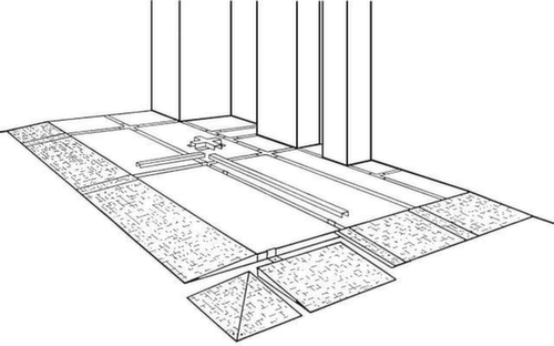 Rampenverbinder für Flach-Bodenwanne, Länge 850 mm Technische Zeichnung 2 L