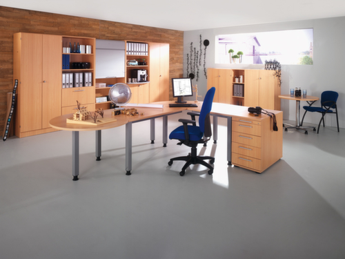 Büroregal Sina mit Rückwand, Breite 406 mm, 3 OH, Buche Milieu 1 L