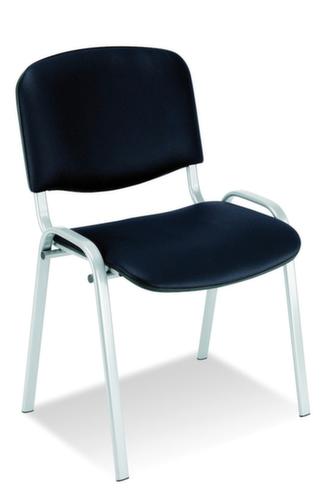 Nowy Styl 12-fach stapelbarer Besucherstuhl ISO mit Polstern, Sitz Kunstleder (65% Polyester / 35% Baumwolle), schwarz