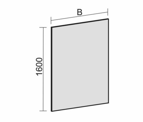 Gera Trennwand Pro, Höhe x Breite 1600 x 800 mm, Wand blau Technische Zeichnung 1 L