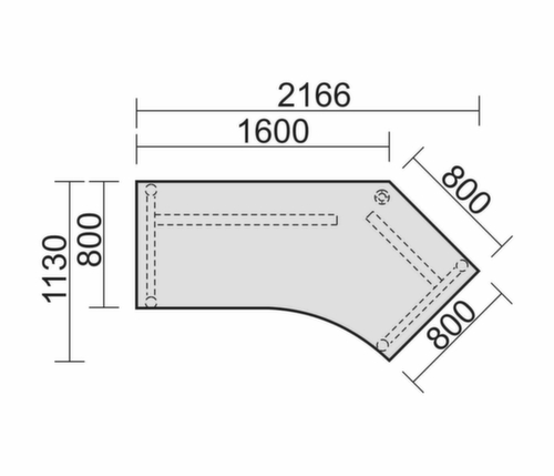 Gera Winkel-Schreibtisch Pro mit C-Fußgestell Standard 1 L