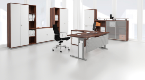 Gera Winkel-Schreibtisch Pro mit C-Fußgestell und Feinspanplatte Milieu 2 L