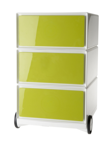 Paperflow Rollcontainer easyBox, 3 Schublade(n), weiß/grün Standard 1 L
