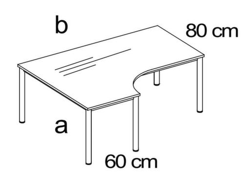 Nowy Styl Höhenverstellbarer Freiform-Schreibtisch E10 Technische Zeichnung 1 L