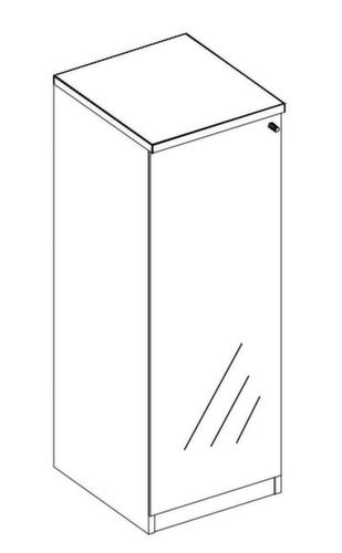 Nowy Styl Büroschrank E10 mit gehärteten Klarglastüren, 2 Ordnerhöhen Standard 1 L