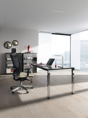 Nowy Styl Freiform-Schreibtisch E10 mit 4-Fußgestell aus Rundrohr Milieu 1 L