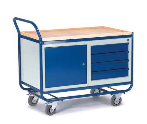 Rollcart Tisch- und Schrankwagen mit Holzarbeitsplatte Standard 1 L