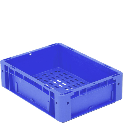 Euronorm-Stapelbehälter Ergonomic Boden durchbrochen, blau, Inhalt 9,8 l Standard 2 L