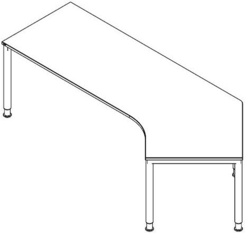 Höhenverstellbarer Winkel-Schreibtisch RQ60 mit 4-Fußgestell Standard 1 L