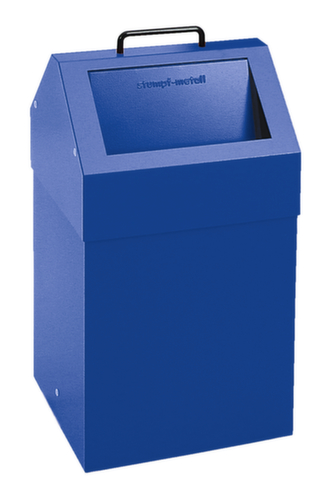 stumpf Feuerhemmender Wertstoffbehälter, 45 l, RAL5010 Enzianblau, Deckel RAL5010 Enzianblau Standard 3 L