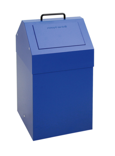 stumpf Feuerhemmender Wertstoffbehälter, 45 l, RAL5010 Enzianblau, Deckel RAL5010 Enzianblau Standard 4 L