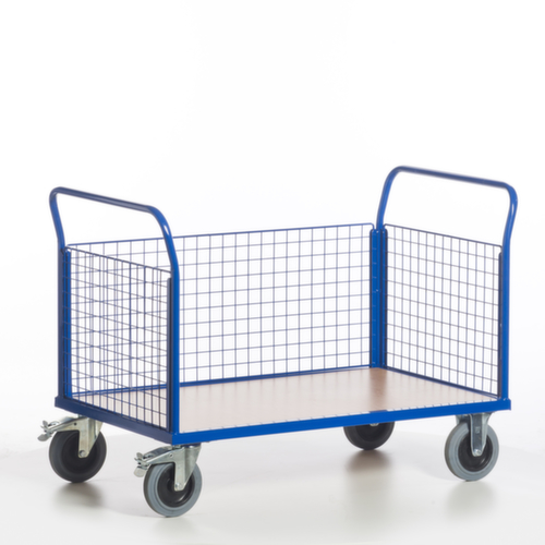 Rollcart Gitter-Dreiwandwagen, Traglast 500 kg, Ladefläche 1200 x 780 mm Standard 12 L