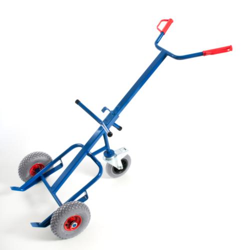 Rollcart Fasskarre mit Stützrad, Traglast 250 kg, Luft-Bereifung Standard 2 L