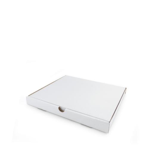 Flacher Versandkarton in weiß, 1-wellig, 460 x 360 x 40 mm Standard 3 L