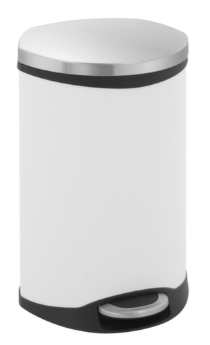Muschelförmiger Edelstahl-Tretabfallbehälter EKO Shell, 18 l, weiß Standard 1 L