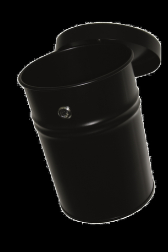 Selbstlöschender Abfallbehälter FIRE EX zur Wandbefestigung, 30 l, schwarz, Kopfteil schwarz Standard 1 L