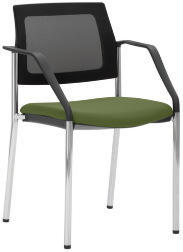 Mayer Sitzmöbel Stapelstuhl myPLANO mit Armlehnen, Sitz Strick (100% Polyester), farngrün Standard 1 L