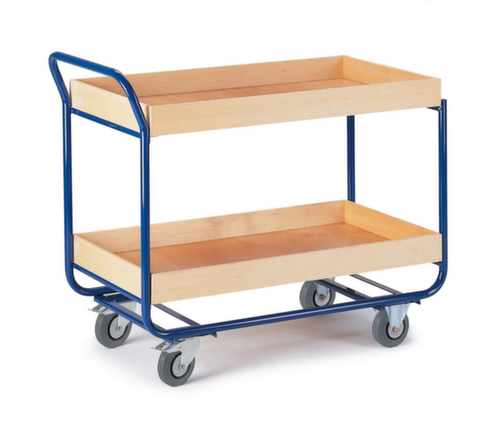 Rollcart Tischwagen mit Holzkästen 775x475 mm, Traglast 150 kg, 2 Etagen Standard 1 L