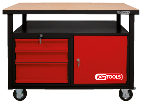 KS Tools Fahrbare Werkbank mit 3 Schubladen und 1 Tür Standard 3 L