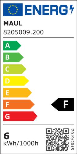MAUL Dimmbare LED-Schreibtischleuchte MAULgrace colour vario, Licht tageslicht- bis warmweiß, silber Technische Zeichnung 1 L