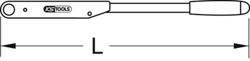 KS Tools 1" Kurzweg-Drehmomentschlüssel Technische Zeichnung 1 L