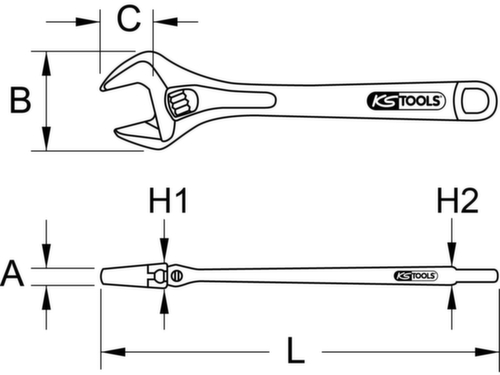 KS Tools Rollgabelschlüssel Standard 7 L