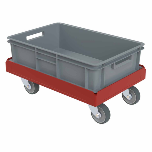 Stapelbarer Transportroller, Traglast 300 kg, TPE-Bereifung Standard 4 L