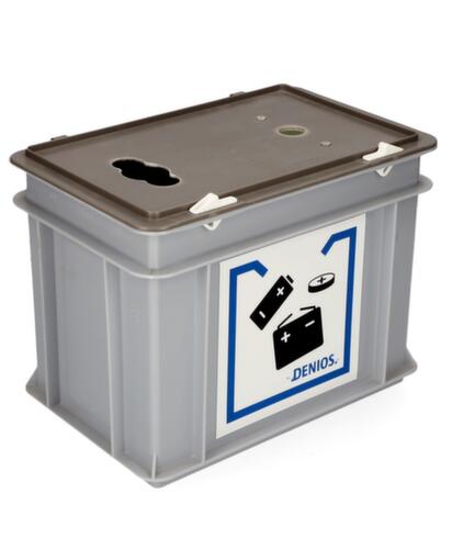 Altbatterie-Lagerbehälter aus Kunststoff in grau