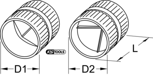 KS Tools Innen- und Außen-Entgrater Technische Zeichnung 1 L