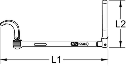 KS Tools Standhahn-Mutternschlüssel Ø 10-32mm Technische Zeichnung 1 L