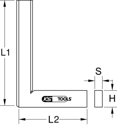 KS Tools Flachwinkel nach DIN 875/1 Technische Zeichnung 1 L