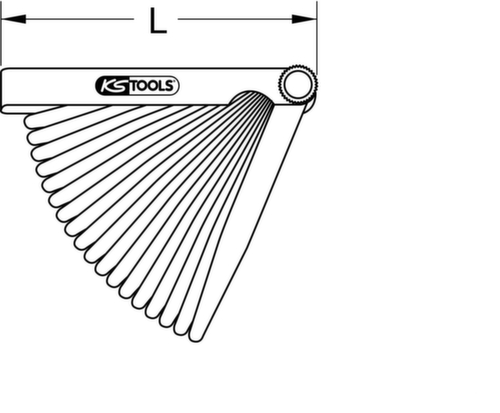 KS Tools Fühlerlehre Technische Zeichnung 1 L