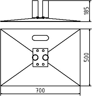Schake Fußplatte für Mobilzaun Technische Zeichnung 1 L
