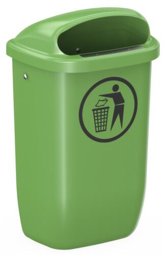 Abfallbehälter Citymate für außen, 50 l, Zur Wand- oder Pfostenmontage, RAL6017 Maigrün Standard 1 L