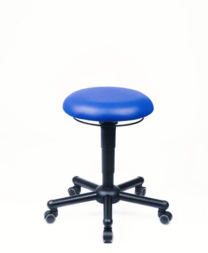 meychair Drehhocker Assistent Professional A19 mit Kunstlederbezug, Sitz blau, 5 Lenkrollen Standard 1 L