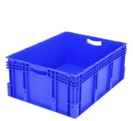 Euronorm-Stapelbehälter mit Doppelboden, blau, Inhalt 121 l