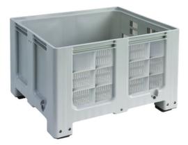 Großbehälter für Kühlhäuser + Wände durchbrochen, Inhalt 610 l, grau, 4 Füße