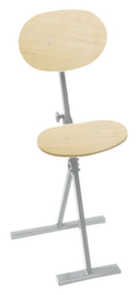 Kappes Klappbare Stehhilfe ErgoPlus® mit Rückenlehne, Sitzhöhe 550 - 900 mm, Gestell lichtgrau