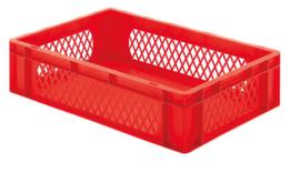 Lakape Euronorm-Stapelbehälter Favorit Wände durchbrochen, rot, Inhalt 33 l