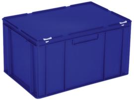 Euronombehälter mit Scharnierdeckel, blau, HxLxB 330x600x400 mm