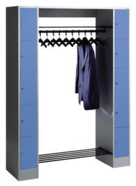 C+P Schließfach-Garderobe Classic mit je 5 Fächern rechts und links, Breite 1430 mm