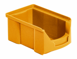 Stapelbarer Sichtlagerkasten Futura mit tiefer Eingrifföffnung, gelb, Tiefe 170 mm