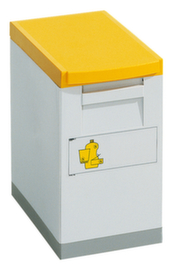 Wertstoffsammelbox, 15 l, hellgrau, Deckel gelb