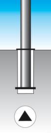 Sperrpfosten mit spitzem Kopf, Höhe 900 mm, zum Einstecken mit Bodenhülse