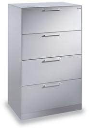 C+P Hängeregistraturschrank Asisto, 4 Auszüge, RAL7035 Lichtgrau/RAL7035 Lichtgrau