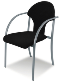 Nowy Styl Besucherstuhl mit gebogenen Armlehnen, Sitz Stoff (100% Polyolefin), schwarz